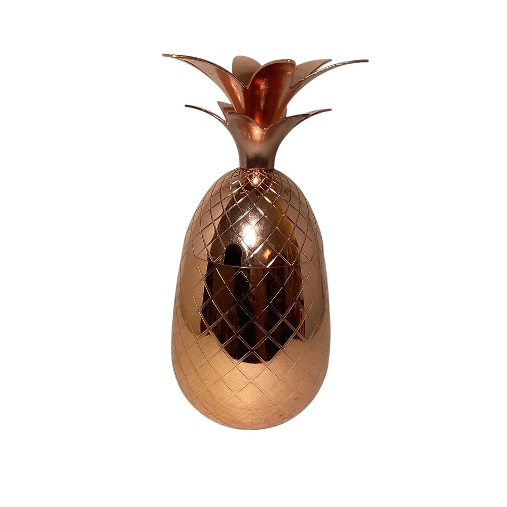 Copper Pineapple Cocktail Shaker Tumbler 2-Piece Tiki Barware 8